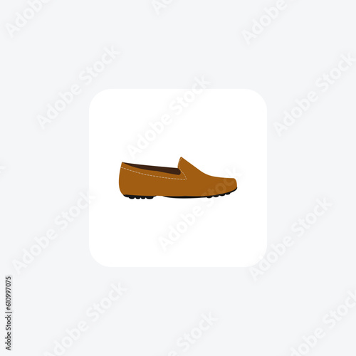 Moccasins Casual Comfort  Vector Flat Icon Isolated on white Background

