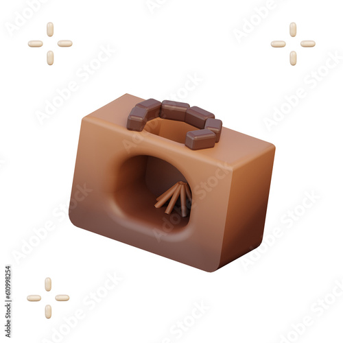 3D Traditional Stove Illustration