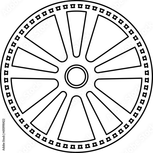 Wheel rims car and truck wheels vector illustration.