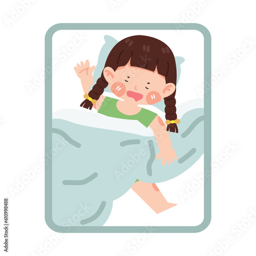 Girl sleeping on bed in bedroom