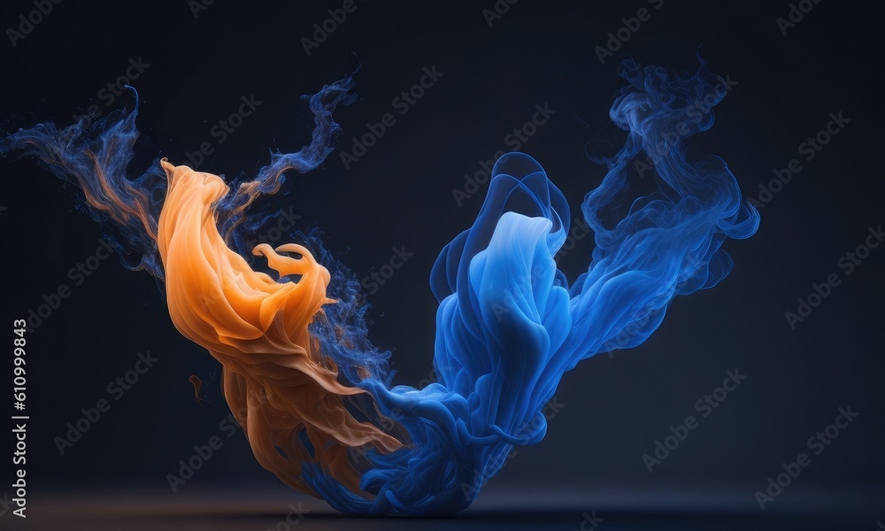 Fototapeta premium Floating smoke isolated on a dark background