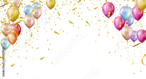 Greeting design in national  and colors with realistic flying helium balloons. Celebration, festival background, greeting banner, card, poster.