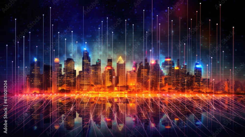 Fototapeta premium Stock market chart or trading graph concept. Generative AI