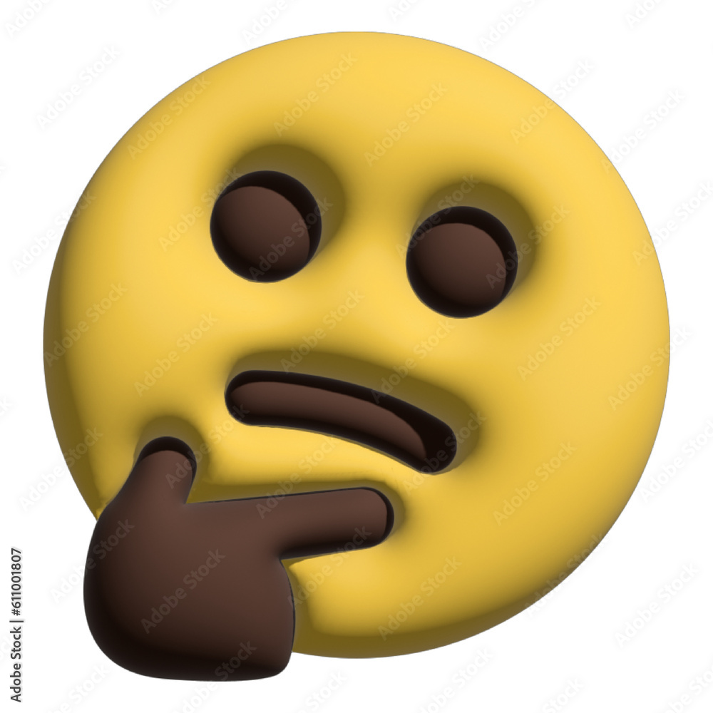 Fototapeta premium vector emoticon thinking file png