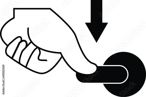 Flush handle icon. Icon on door sign. flat style.