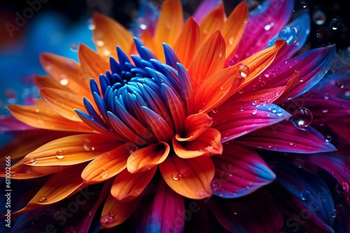 Fotografiet macro close-up photography of vibrant color flower as a creative abstract backgr