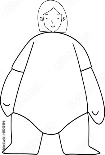 Doodle exaggerated girl