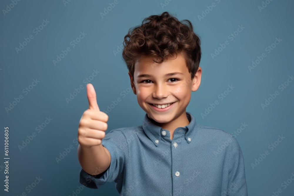 Medium shot portrait photography of a satisfied boy in his 30s showing ok gesture against a minimalist or empty room background. With generative AI technology Medium shot portrait photography of a satisfied boy in his 30s showing ok gesture against a minimalist or empty room background. With generative AI technology