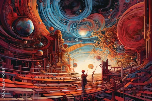 Melodic Odyssey: Embark on a sonic journey through time and space, where each note becomes a portal, leading to unexplored realms of sound and emotion illustration generative ai