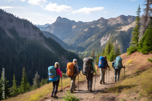 hiking in the mountains