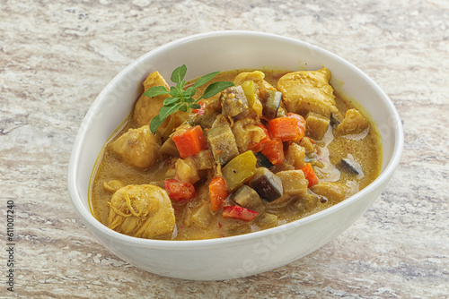 Thai yellow curry with chicken