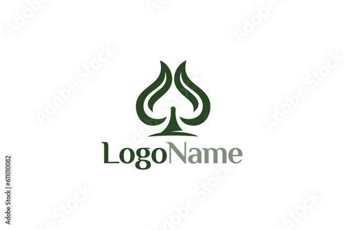 Creative logo design depicting an ace leaf  - Logo Design Template	
