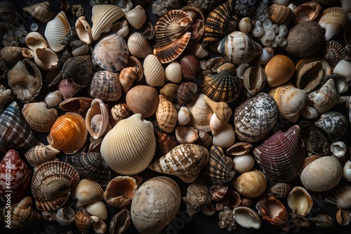 various seashell background, generative ai