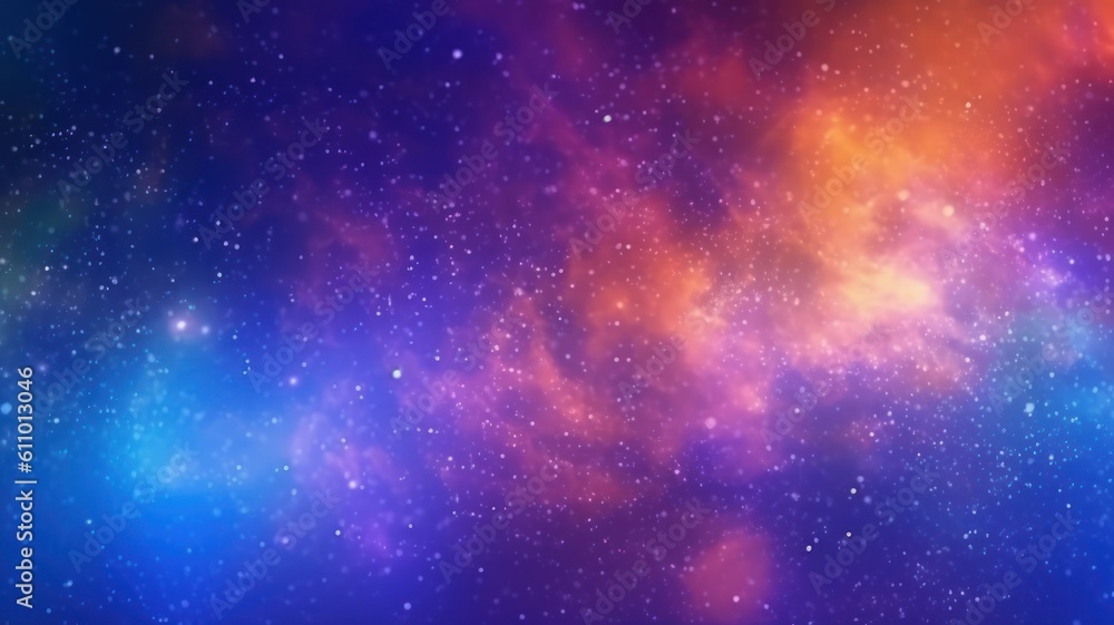 Colorful Abstract Background of the Galaxy in Purple and Blue Gradient. Generative AI illustration.