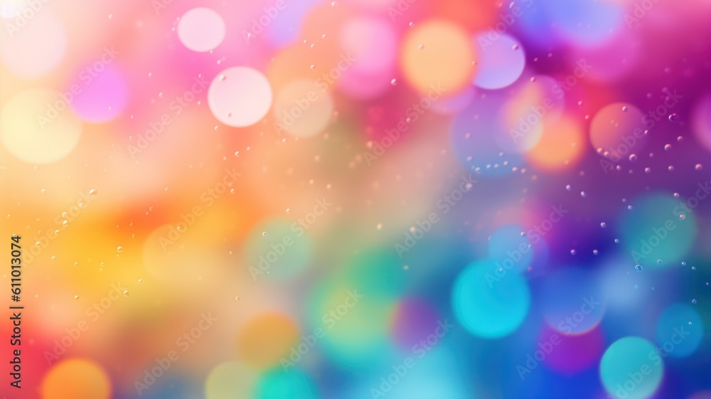 Colorful Gradient Blurry Abstract Background with Bokeh Effect. Generative AI illustration.