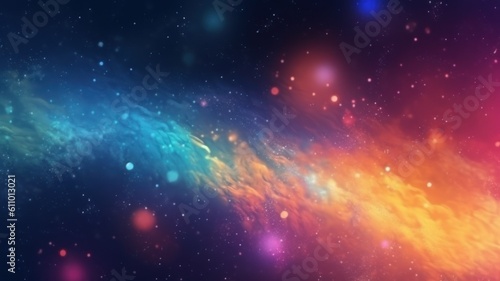 Colorful Abstract Background of the Galaxy in Purple and Blue Gradient. Generative AI illustration.