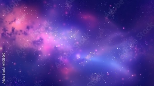 Colorful Abstract Background of the Galaxy in Purple and Blue Gradient. Generative AI illustration. © Tuyres