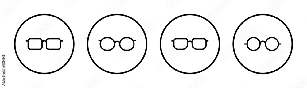 Glasses icon set illustration. Glasses sign and symbol