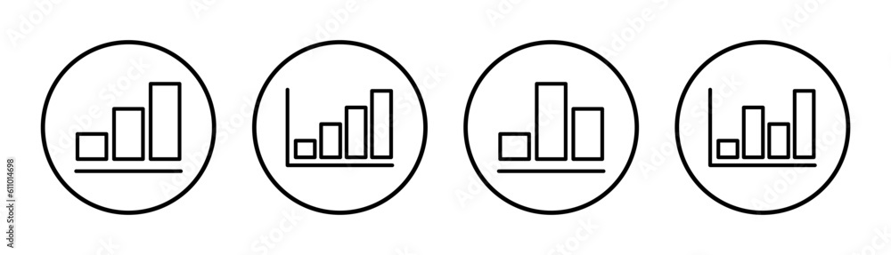 Growing graph Icon set illustration. Chart sign and symbol. diagram icon