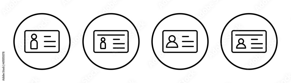 License icon set illustration. ID card icon. driver license, staff identification card License icon set illustration. ID card icon. driver license, staff identification card