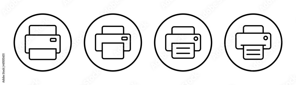 Print icon set illustration. printer sign and symbol Print icon set illustration. printer sign and symbol