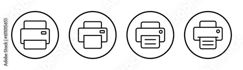 Print icon set illustration. printer sign and symbol