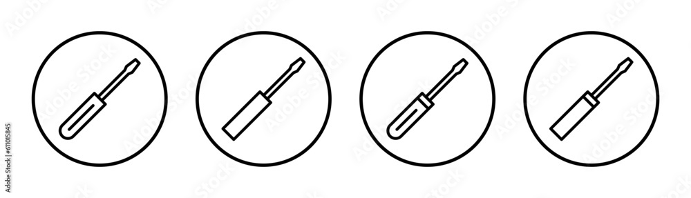 Screwdriver icon set illustration. tools sign and symbol Screwdriver icon set illustration. tools sign and symbol