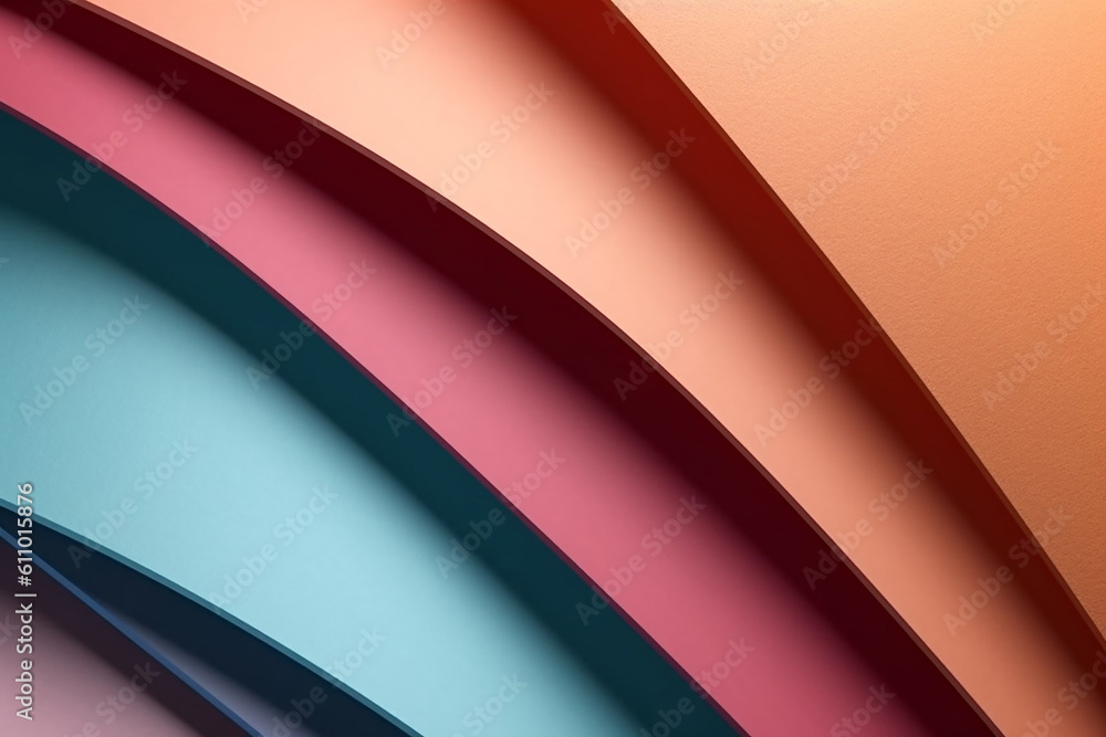 AI generative background image of a colorful gradient of papers as background art AI generative background image of a colorful gradient of papers as background art