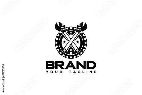 Creative logo design designated to a auto garage depicting two wrenches.
