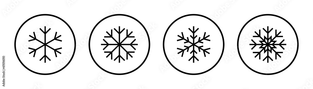 Snow icon set illustration. snowflake sign and symbol Snow icon set illustration. snowflake sign and symbol