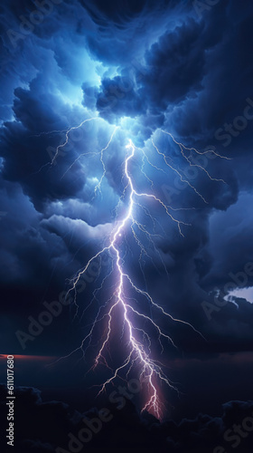 Bright Thunderbolt Lightning In The Dark Created With The Help Of Artificial Intelligence