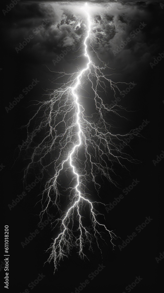 Bright Thunderbolt Lightning In The Dark Created With The Help Of Artificial Intelligence