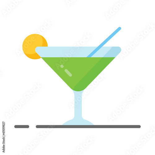 A glass of fresh drink with piece of lemon showing concept icon of summer drink