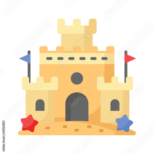 Get your hands on this carefully designed vector of sand castle in modern style