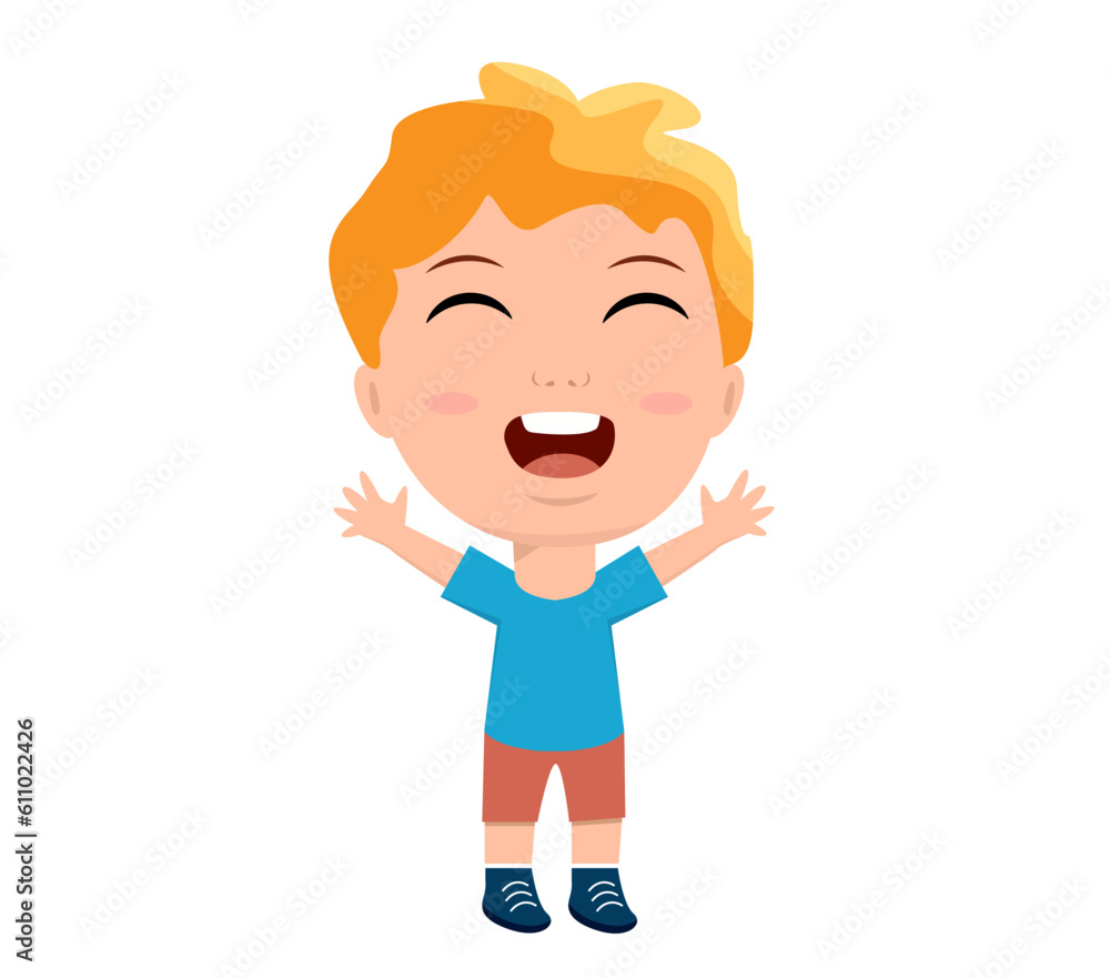 little girl boy rejoicing arms up happy full body length education primary school nursery kindergarten concept little girl boy rejoicing arms up happy full body length education primary school nursery kindergarten concept