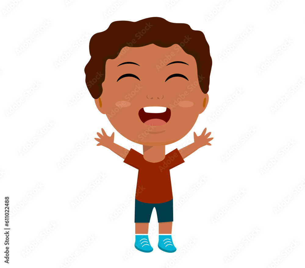 little girl boy rejoicing arms up happy full body length education primary school nursery kindergarten concept little girl boy rejoicing arms up happy full body length education primary school nursery kindergarten concept