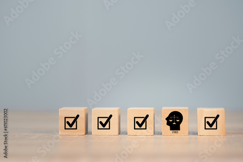 Photography Business Ethics inside human mind, Business code of ethics concept