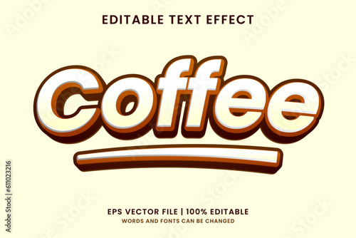 Coffee 3d editable text effect