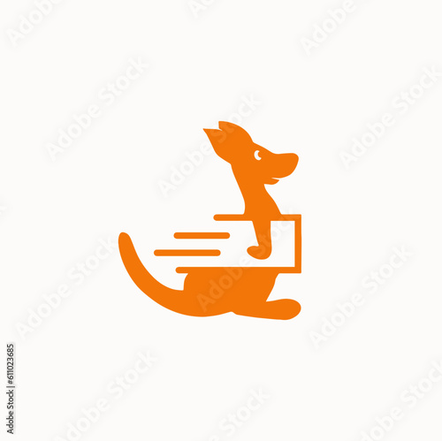 creative fast colorful Kangaroo logo design vector illustration template