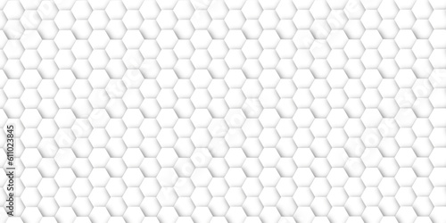 Abstract background with seamless pattern with hexagons . White soft light bubbles pattern of hydrogel balls as contemporary abstract background. White hexagon 3D background texture technology hexagon