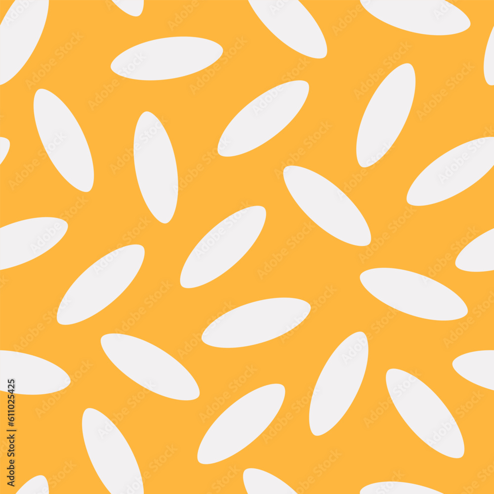 Seamless modern pattern with elements of rice grains on a yellow background. Wheat print on fashionable fabrics, textiles, decorative pillows. Vector. Seamless modern pattern with elements of rice grains on a yellow background. Wheat print on fashionable fabrics, textiles, decorative pillows. Vector.