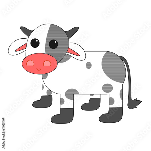 Cute cartoon cow illustration vector