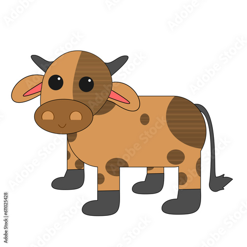 Cute cartoon cow illustration vector