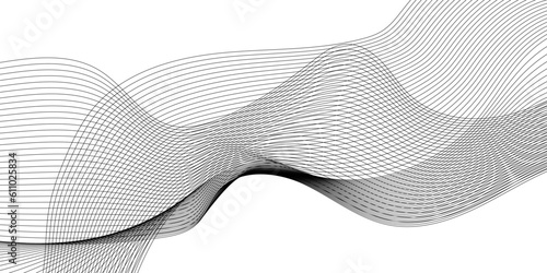 Abstract White and black wavy lines and geometric design and modern grid background . Geometric design used for parallel lines pattern and Digital landscape for presentations. background