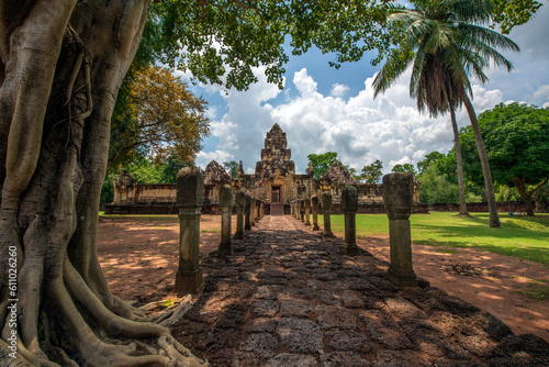 Ancient Khmer Temple Ruins of Prasat Sdok Kok Thom (Sdok Kok Thom Ancient Temple), Sa Kaeo Province, Thailand. photo