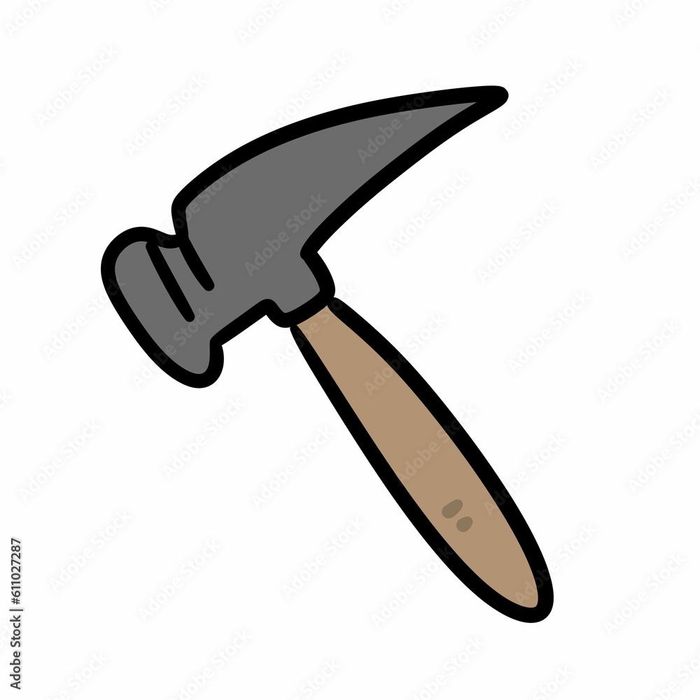 hand drawn cartoon doodle of a hammer