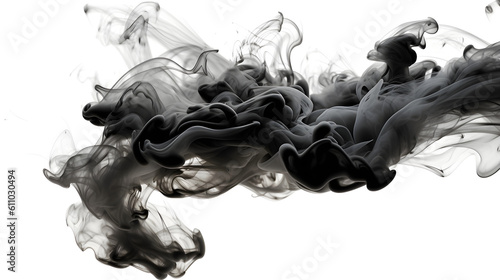 Smoke on black. Background concept. Generative AI.