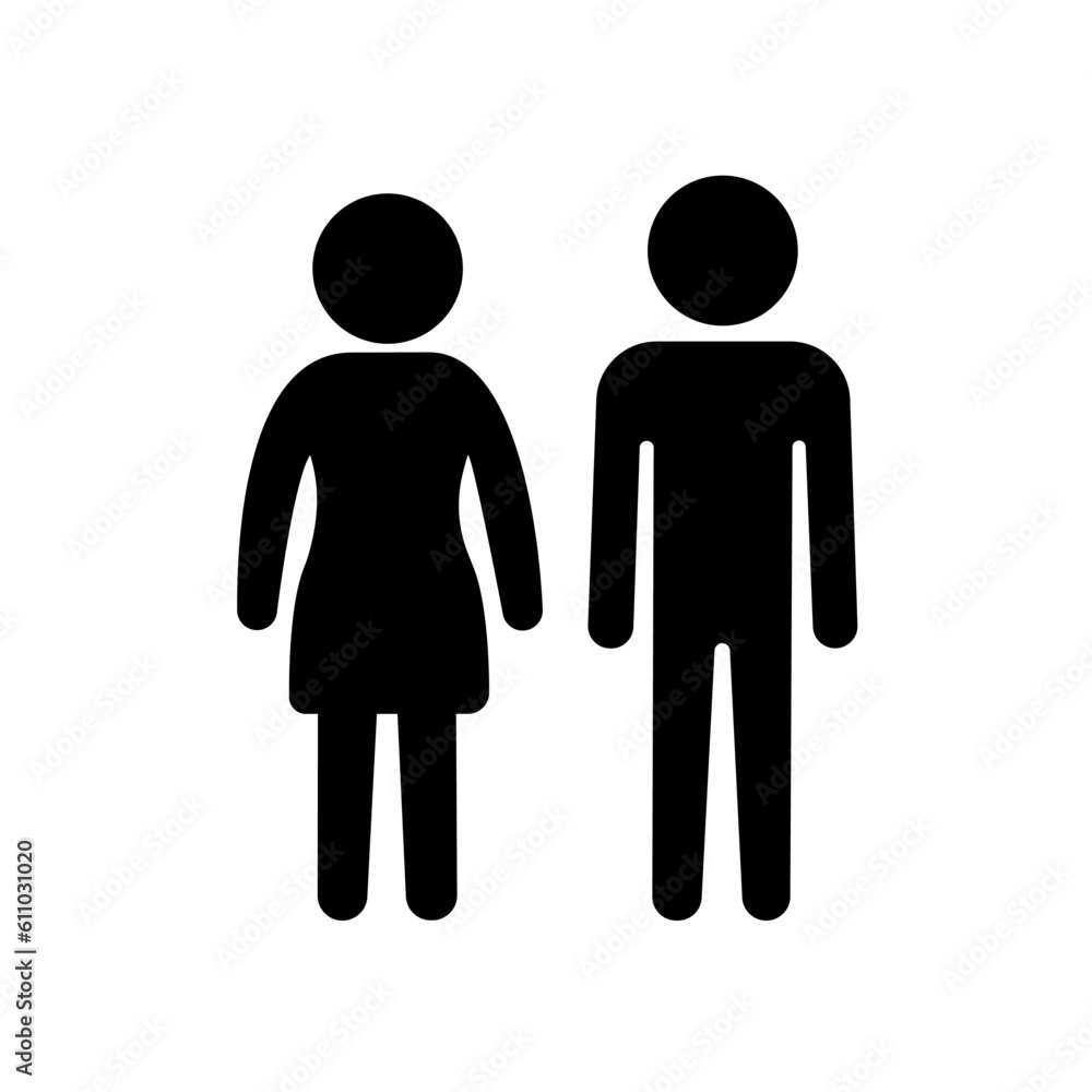 Man and woman icon. boy and girl icon or badge Man and woman icon. boy and girl icon or badge