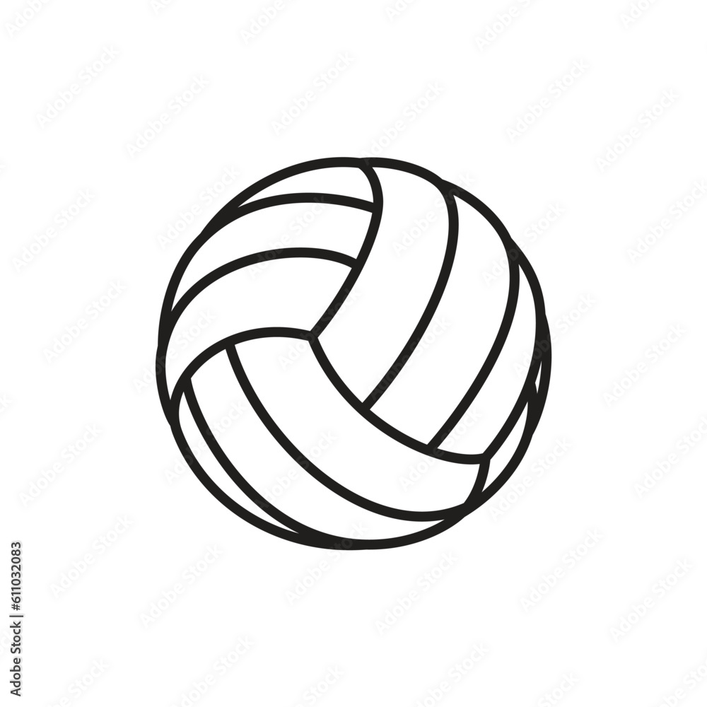 simple classic volleyball outline