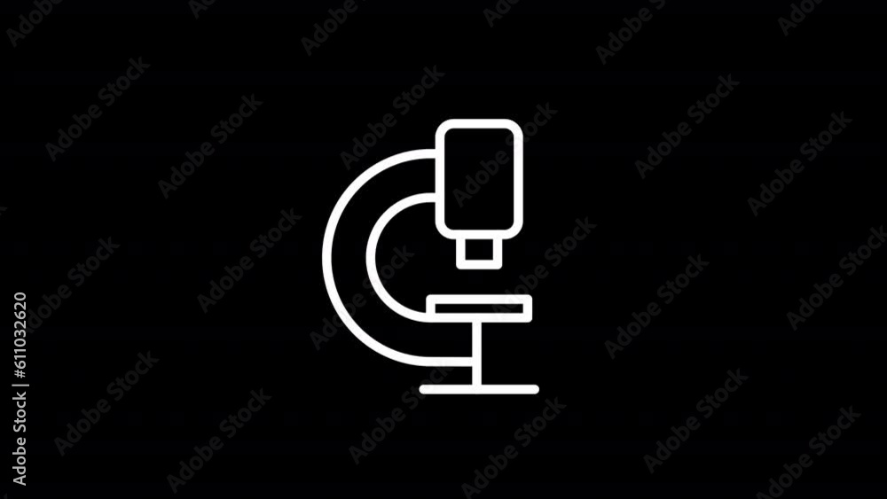 Animated patient disease line icon. Therapy plan. Microscope research. White linear HD video footage for night mode. Looped isolated symbol animation on black with alpha channel transparency Animated patient disease line icon. Therapy plan. Microscope research. White linear HD video footage for night mode. Looped isolated symbol animation on black with alpha channel transparency